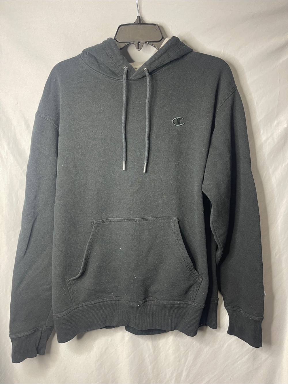 Champion Black Hoodie with Small Chest Logo